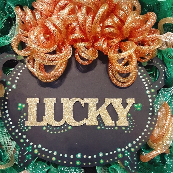 St. Patrick's Day 🍀 *Big* Mesh Wreath - Picture 5 of 5